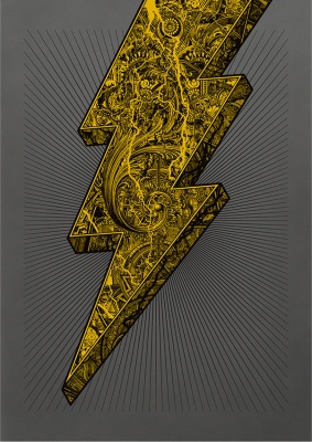 ''Strikes Like Lightning'' limited edition screenprint by 57 Design