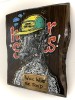 ''Will work for food'' unique stencil art on wood by Teddy Baden