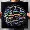 ''Dribble Nucleus'' screenprint on holographic paper by Choots