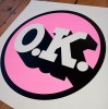 ''OK pink'' limited edition screenprint by Mr Edwards