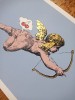 ''Cherub Pop'' screenprint with gold leaf by Richard Pendry