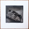 ''A tiny thief'' mezzotint print by Sjoerd Tegelaers