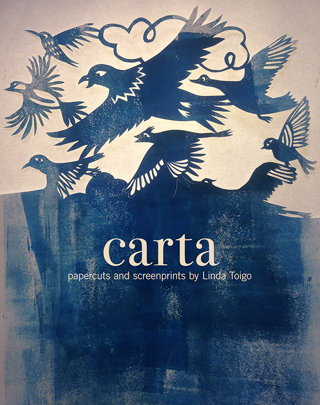 Poster for "Carta" a solo exhibition by Linda Toigo