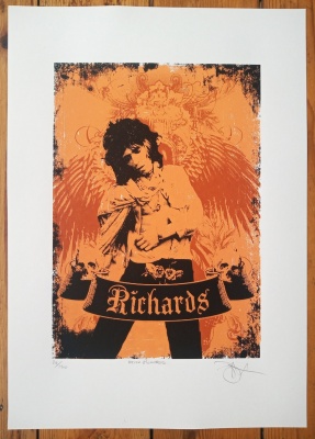 ''Keith Richards'' screenprint by Barry D Bulsara