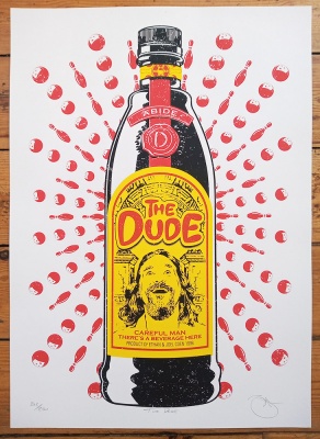 ''The Dude'' limited edition Big Lebowski screenprint by Barry Bulsara