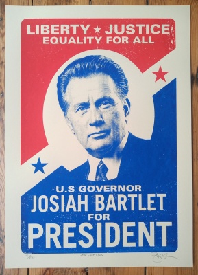 ''Bartlet for President'' screenprint by Barry Bulsara