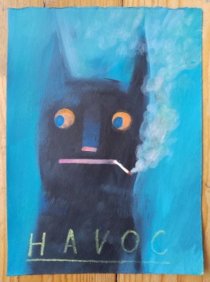 ''Gary in his 11th year of havoc'' original painting by David Bray
