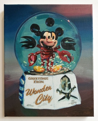 ''Greetings from Wonder City'' original painting by Kimberley Bright