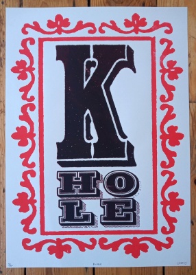 ''K Hole - grey'' limited edition screenprint by Leo Boyd