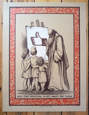 ''All about the likes'' limited edition screenprint by Leo Boyd