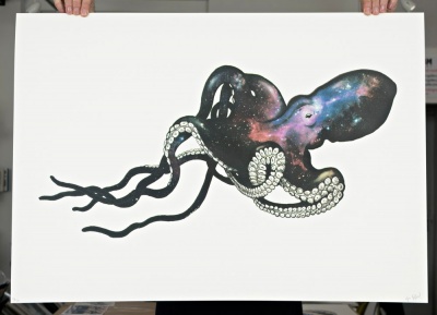 ''Octopus cosmic nervous system'' screenprint by Rosco Brittin