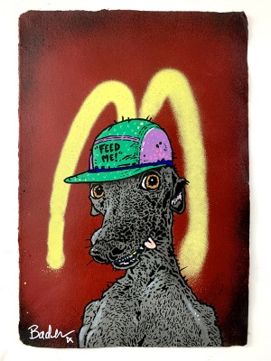''Feed Me'' unique stencil and spraypaint artwork by Teddy Baden