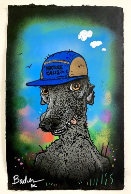 ''Nature calls'' unique stencil and spraypaint artwork by Teddy Baden