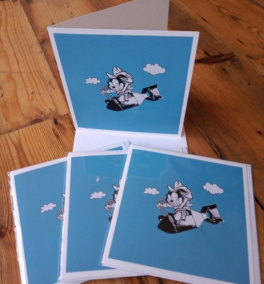 Pack of four ''Kitty Kong'' greetings cards
