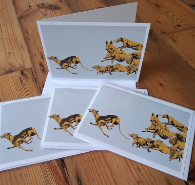 Pack of four ''The Chase'' greetings cards