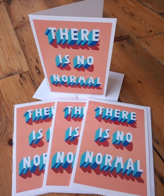 Pack of four ''There is no normal'' greetings cards