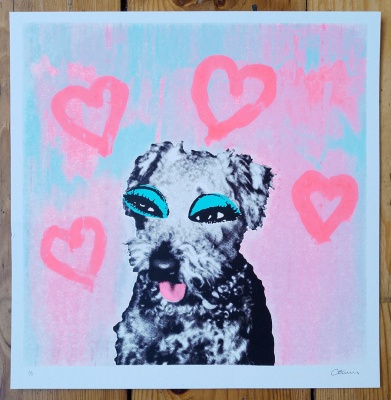 ''Digger'' unique screenprint by The Cameron Twins