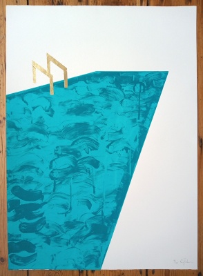 ''Pool 1'' screenprint with gold leaf by Gavin Dobson