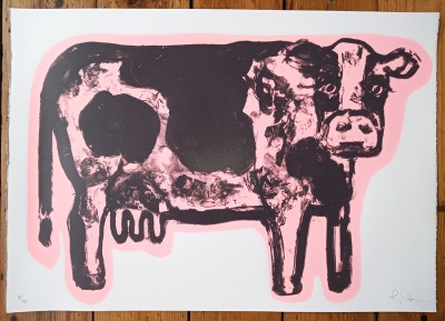 ''Silly Moo'' limited edition screenprint by Gavin Dobson