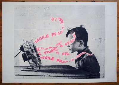 ''Fragile'' large limited edition screenprint by Donk