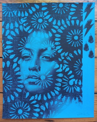 ''Grow (Blue)'' limited edition screenprint by Donk