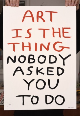 ''Art is the thing...'' screenprint by Babak Ganjei