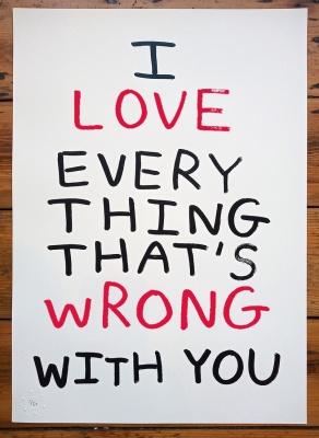 ''Everything that's wrong'' second edition screenprint by Babak Ganjei