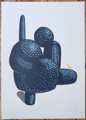 ''Donkey Monolith No 14'' linocut screenprint by James Green