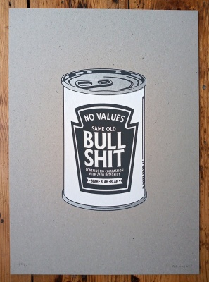 ''Can of Bullshit'' limited edition screenprint by Grow Up