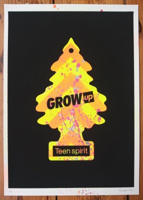 ''Teen Spirit 4'' screenprint with spraypaint by Grow Up