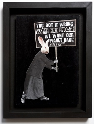 ''You got it wrong'' original collage by Benjamin Irritant