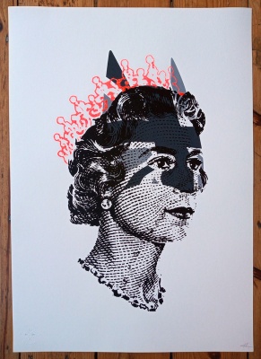 ''Rich Enough to be Batman - Lizzie Grey Flag edition'' screenprint by Heath Kane