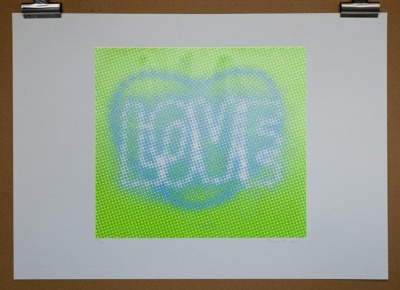 ''Love (Green)'' limited edition screenprint by Paula MacArthur