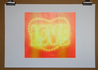 ''Love (Yellow)'' limited edition screenprint by Paula MacArthur