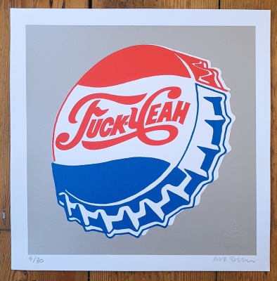 ''Fuck Yeah (silver)'' small screenprint by Mister Edwards