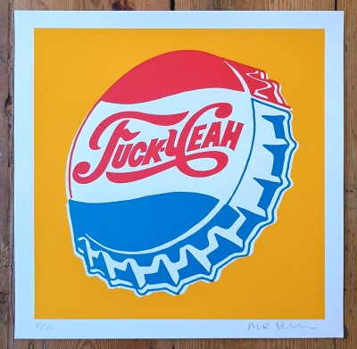 ''Fuck Yeah (yellow)'' small screenprint by Mister Edwards