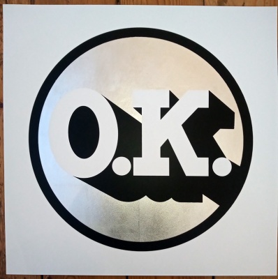 ''OK silver leaf'' limited edition screenprint by Mr Edwards