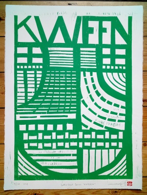 ''Kween'' limited edition woodcut print by John Pedder