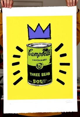 ''Three Bean Soup - green'' limited edition screenprint by Mark Perronet