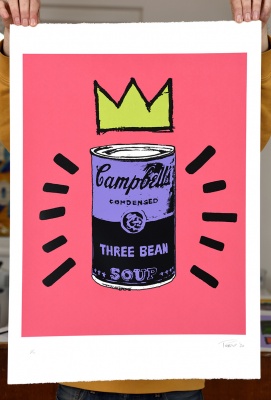 ''Three Bean Soup - pink'' limited edition screenprint by Mark Perronet
