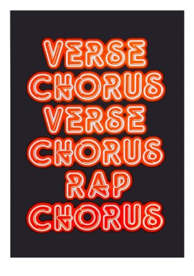 ''Verse Chorus Verse - Fluoro Orange screenprint by Sian Pattenden