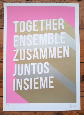 ''Together'' limited edition typographic screenprint by Serigrafica7585
