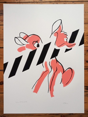''Felina and Bambi'' limited edition screenprint by Carl Stimpson
