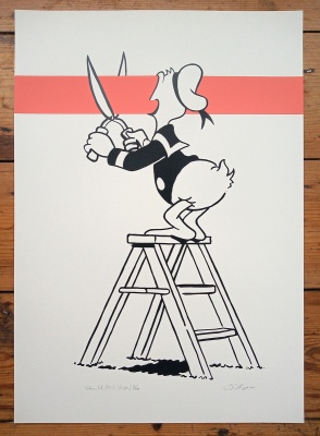 ''Donald - Pink Stripe'' limited edition screenprint by Carl Stimpson