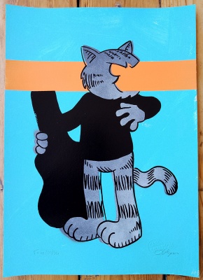 ''Fritz The Cat (red stripe)'' limited edition screenprint by Carl Stimpson