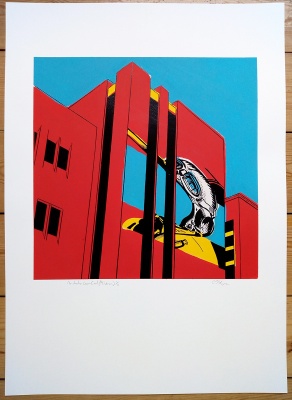 ''Manchester Crown Court'' PC version screenprint by Carl Stimpson