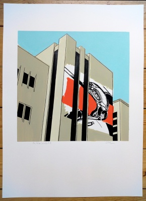 ''Manchester Crown Court'' screenprint by Carl Stimpson