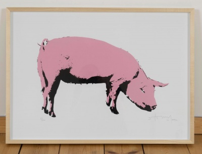 'Pig' limited edition screenprint by Stewy