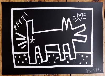 ''Pfft!'' limited edition hand finished screenprint by Skeleton Cardboard