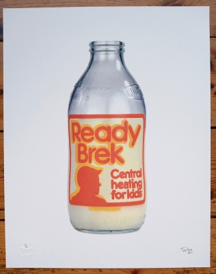 ''Ready Brek Milk Bottle'' limited edition screenprint by Trash Prints